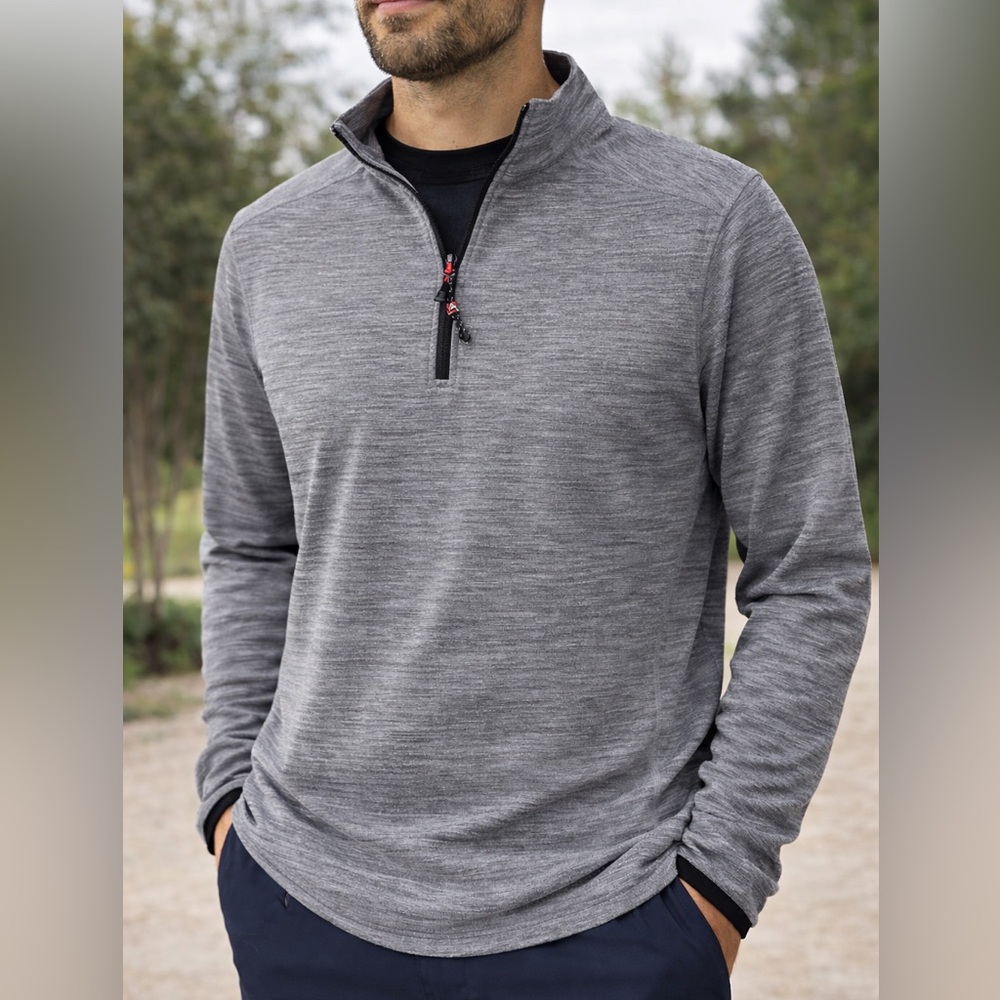 Avalanche Outdoor Supply Quarter Zip Pullover Mens Large Gray Performance Fleece